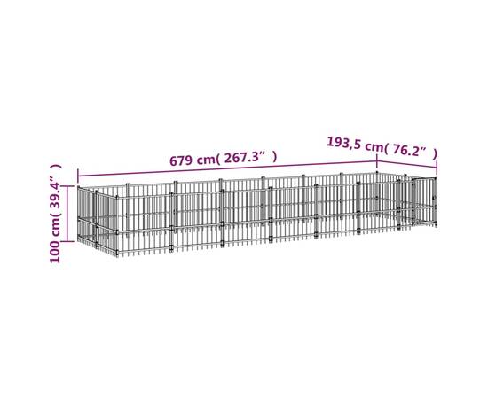 Padoc pentru câini de exterior, 13,14 m², oțel, 6 image