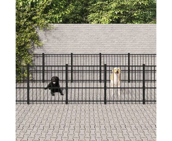 Padoc pentru câini de exterior, 22,58 m², oțel