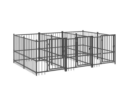 Padoc pentru câini de exterior, 5,63 m², oțel, 2 image