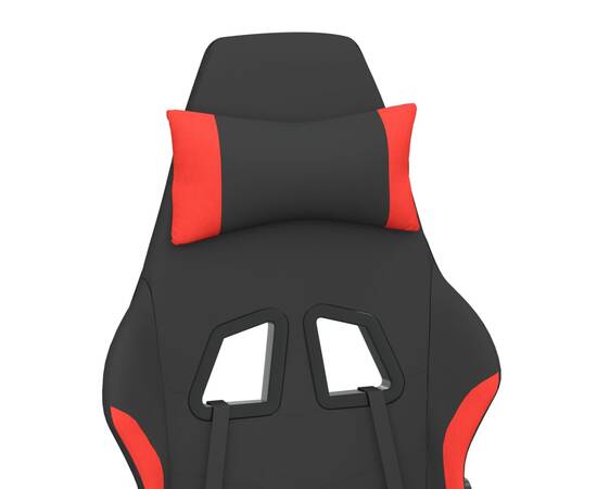Scaun de gaming cu suport picioare, negru și roșu, textil, 10 image