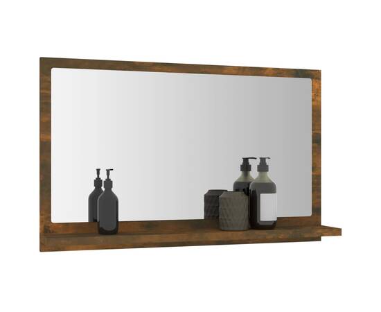 Oglindă de baie, stejar fumuriu, 60x10,5x37 cm, lemn prelucrat, 6 image