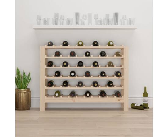 Suport de vinuri, 109,5x30x82 cm, lemn masiv de pin, 3 image