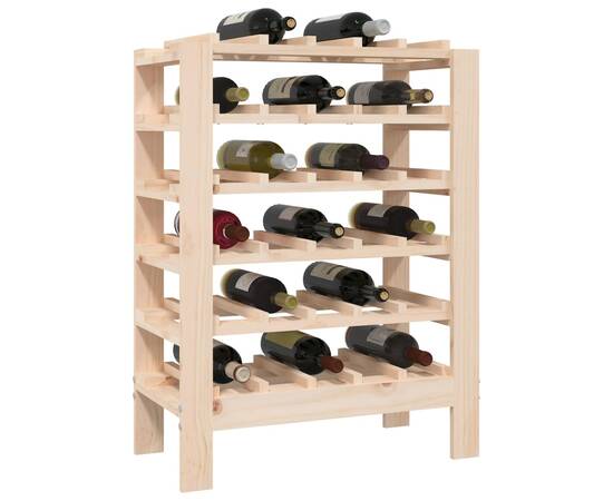 Suport de vinuri, 61,5x30x82 cm, lemn masiv de pin, 4 image