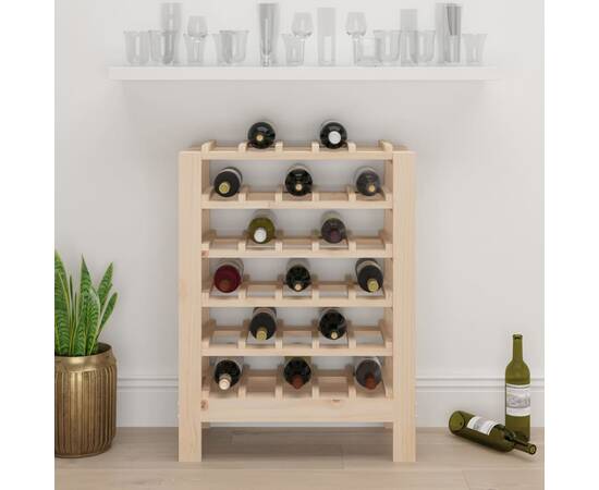 Suport de vinuri, 61,5x30x82 cm, lemn masiv de pin, 3 image
