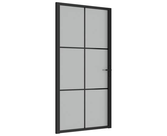 Ușă de interior, 102,5x201,5 cm, negru, sticlă mată și aluminiu, 2 image