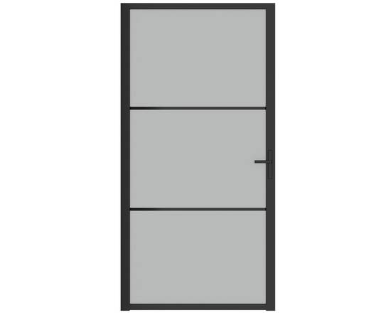 Ușă de interior, 102,5x201,5 cm, negru, sticlă mată și aluminiu, 3 image