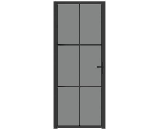 Ușă de interior, 83x201,5 cm, negru, sticlă esg și aluminiu, 3 image