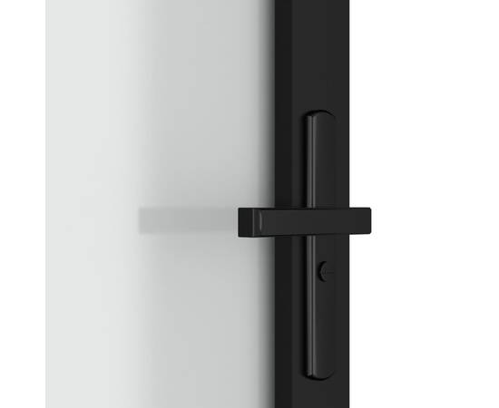 Ușă de interior, 83x201,5 cm, sticlă neagră mată și aluminiu, 5 image