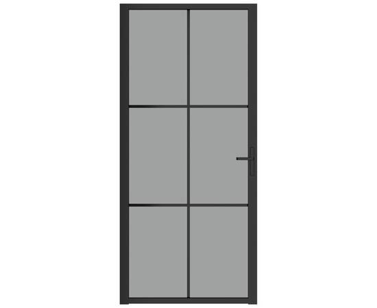 Ușă de interior, 93x201,5 cm, negru, sticlă esg și aluminiu, 3 image