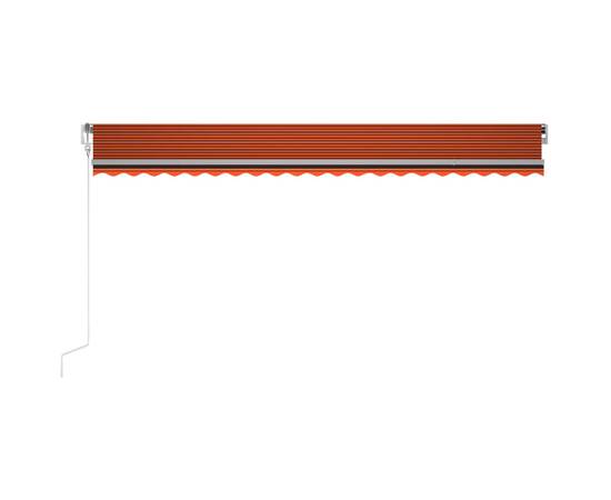 Copertină automată cu led & senzor vânt, oranj/maro, 500x350 cm, 4 image