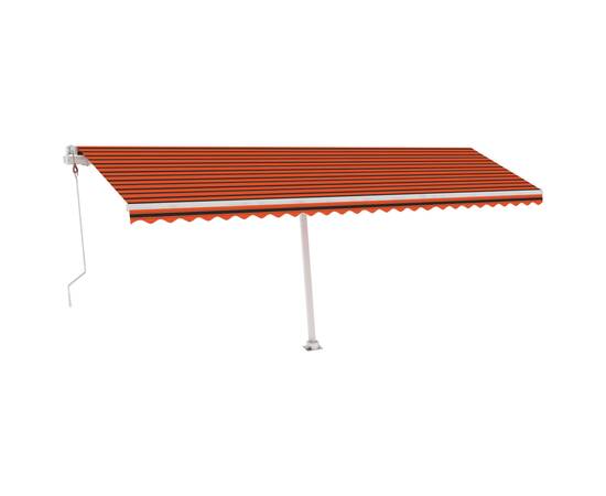 Copertină automată cu senzor vânt&led, oranj/maro, 600x350 cm, 2 image