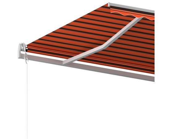 Copertină autonomă retractabilă manual, oranj/maro, 600x350 cm, 6 image