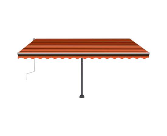 Copertină retractabilă manual, led, portocaliu/ maro 450x350 cm, 6 image