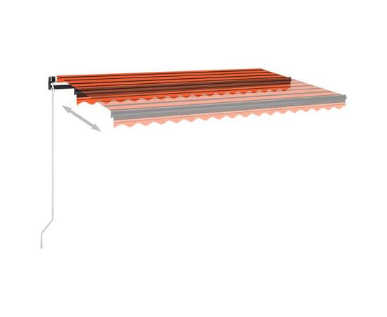 Copertină retractabilă manual, led, portocaliu/maro, 400x350 cm, 3 image