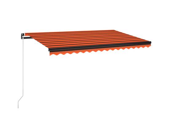 Copertină retractabilă manual, led, portocaliu/maro, 400x350 cm, 2 image