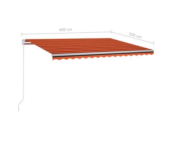 Copertină retractabilă manual, portocaliu și maro, 400x350 cm, 7 image