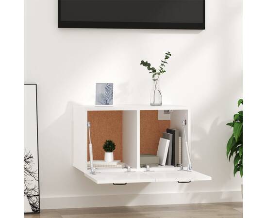 Dulap de perete, alb extralucios, 80x35x36,5 cm, lemn compozit, 3 image