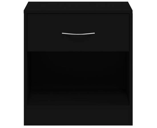 Noptiere cu sertar, 2 buc., negru, 8 image