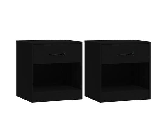 Noptiere cu sertar, 2 buc., negru, 2 image