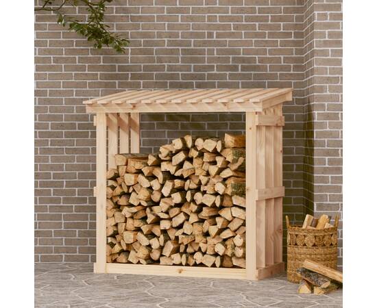 Rastel pentru lemne de foc, 108x64,5x109 cm, lemn masiv pin