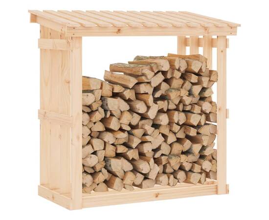 Rastel pentru lemne de foc, 108x64,5x109 cm, lemn masiv pin, 4 image