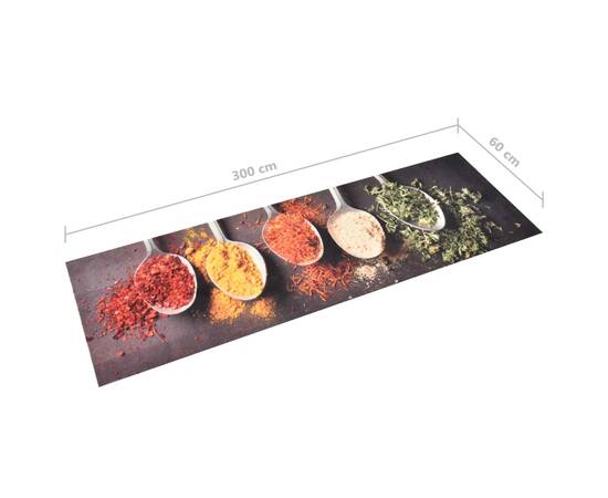 Covoraș bucătărie, lavabil, imprimeu linguri, 60x300 cm, 5 image