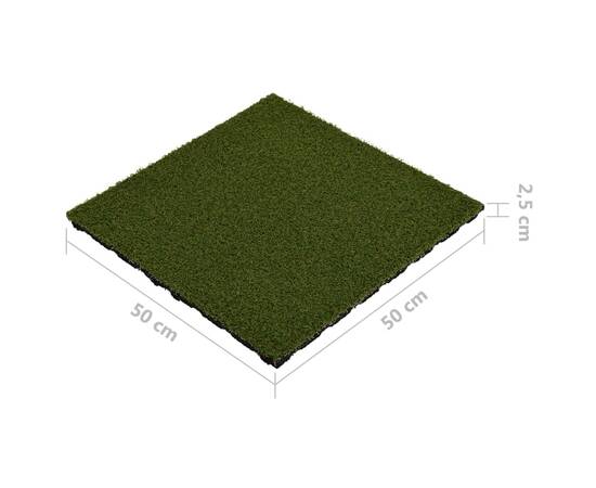 Plăci de iarbă artificială, 4 buc., 50x50x2,5 cm cm, cauciuc, 9 image