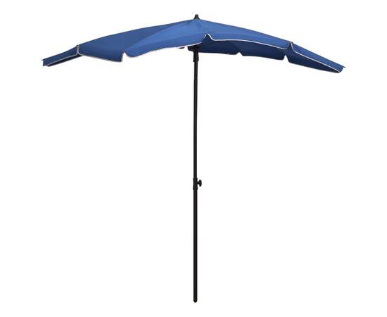 Umbrelă de grădină cu stâlp, albastru azuriu, 200x130 cm