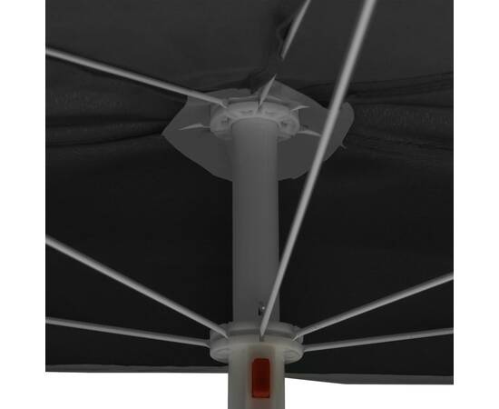 Umbrelă de grădină cu stâlp, antracit, 180x90 cm, semirotundă, 7 image