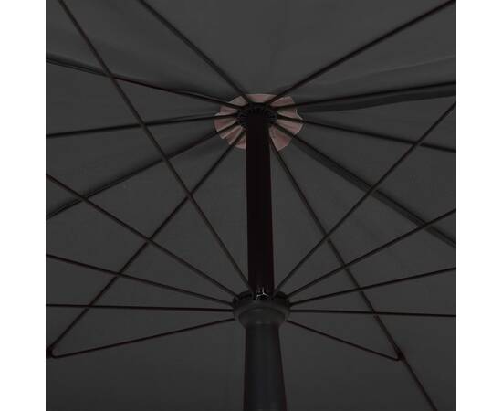 Umbrelă de grădină cu stâlp, antracit, 200x130 cm, 2 image