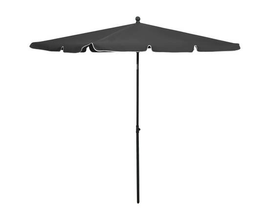 Umbrelă de grădină cu stâlp, antracit, 210x140 cm