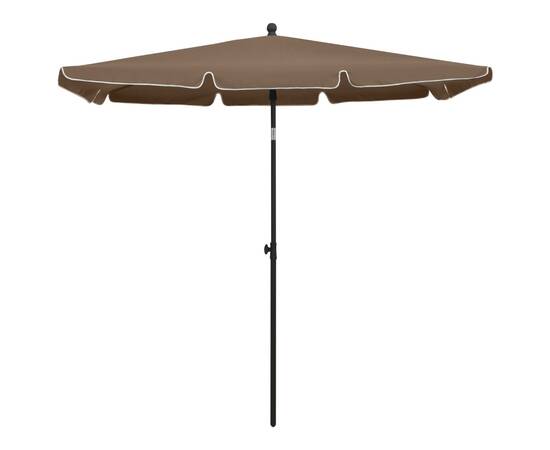 Umbrelă de grădină cu stâlp, gri taupe, 210x140 cm, 3 image