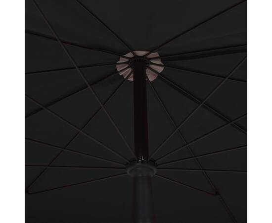 Umbrelă de grădină cu stâlp, negru, 200x130 cm, 2 image