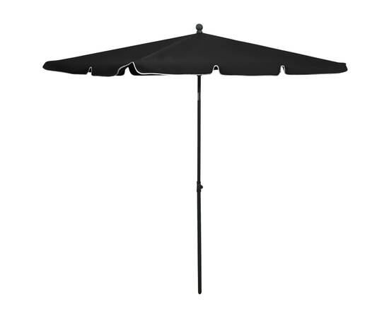 Umbrelă de grădină cu stâlp, negru, 210x140 cm