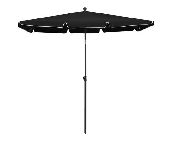 Umbrelă de grădină cu stâlp, negru, 210x140 cm, 3 image