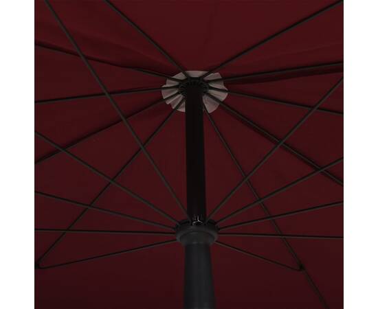 Umbrelă de grădină cu stâlp, roșu bordo, 200x130 cm, 2 image