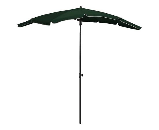 Umbrelă de grădină cu stâlp, verde, 200x130 cm