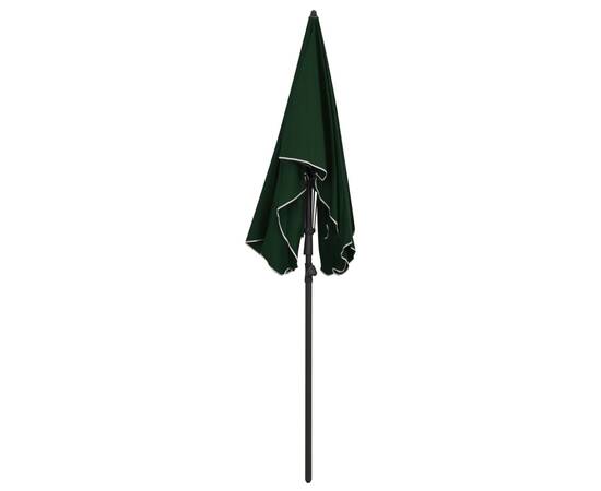 Umbrelă de grădină cu stâlp, verde, 200x130 cm, 4 image