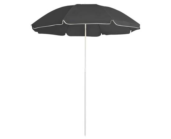 Umbrelă de soare de exterior, stâlp din oțel, antracit, 180 cm