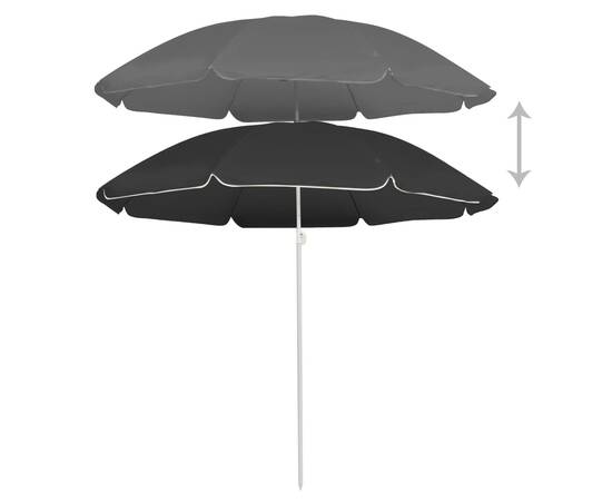 Umbrelă de soare pentru exterior, stâlp din oțel, antracit, 180 cm, 3 image