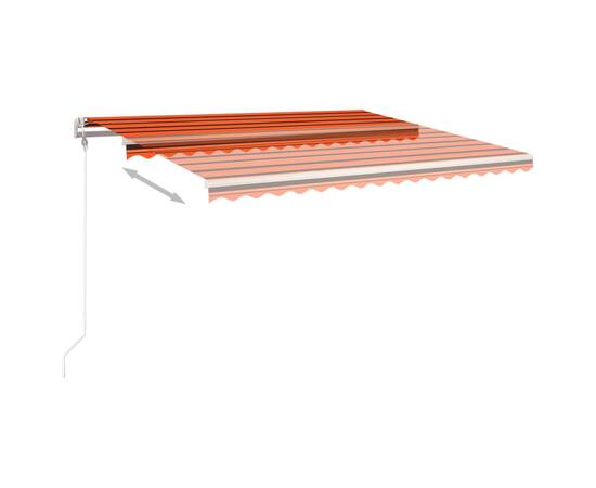 Copertină retractabilă manual cu stâlpi portocaliu&maro 4x3,5 m, 5 image