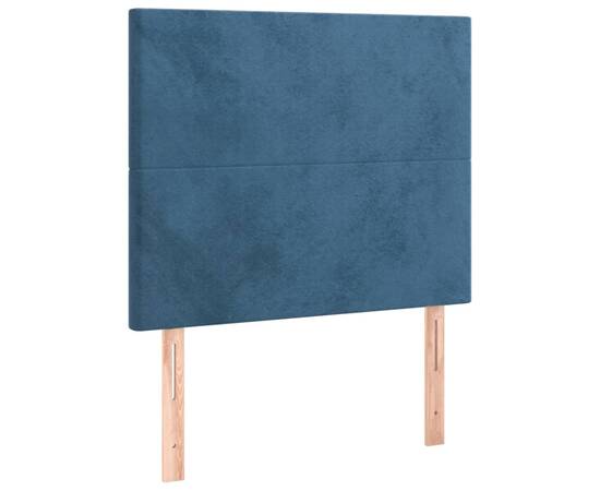 Tăblii de pat, 2 buc, albastru închis, 100x5x78/88 cm, catifea, 2 image