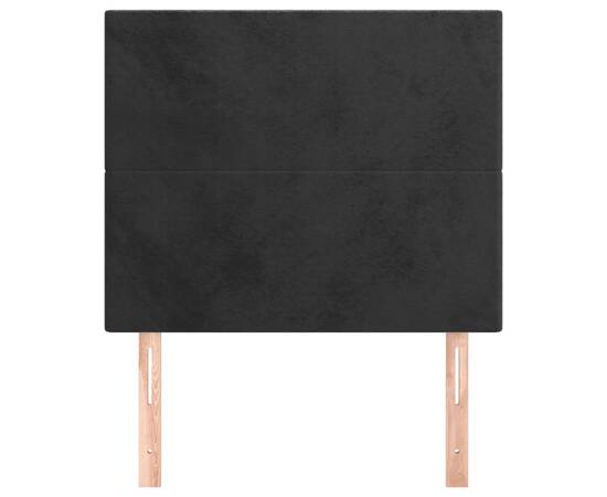 Tăblii de pat, 2 buc, negru, 100x5x78/88 cm, catifea, 3 image