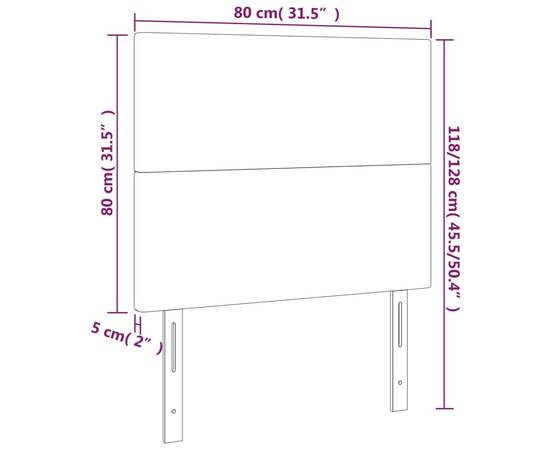 Tăblii de pat, 2 buc, negru, 80x5x78/88 cm, catifea, 8 image