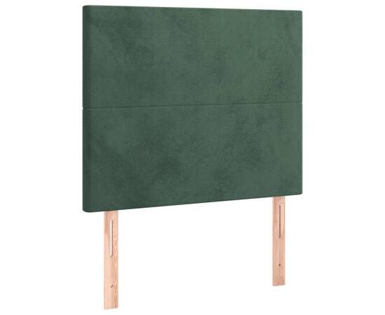Tăblii de pat, 2 buc, verde închis, 100x5x78/88 cm, catifea, 2 image