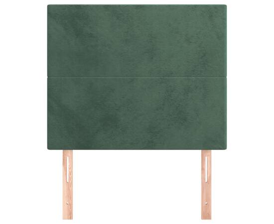 Tăblii de pat, 2 buc, verde închis, 80x5x78/88 cm, catifea, 3 image