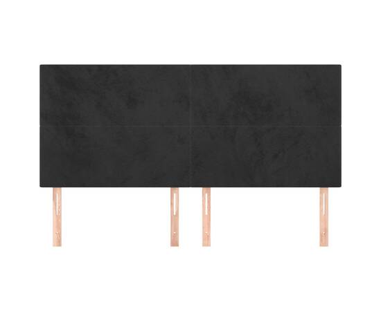 Tăblii de pat, 4 buc, negru, 80x5x78/88 cm, catifea, 3 image
