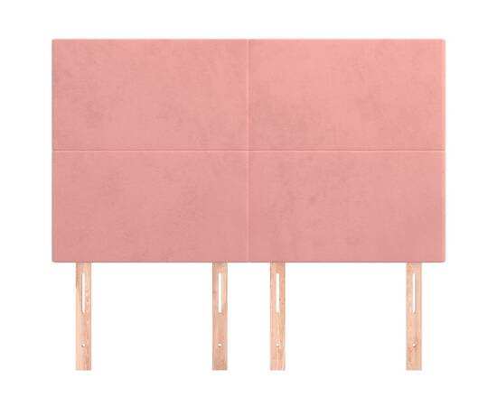 Tăblii de pat, 4 buc, roz, 72x5x78/88 cm, catifea, 3 image