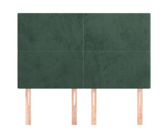 Tăblii de pat, 4 buc, verde închis, 72x5x78/88 cm, catifea, 3 image
