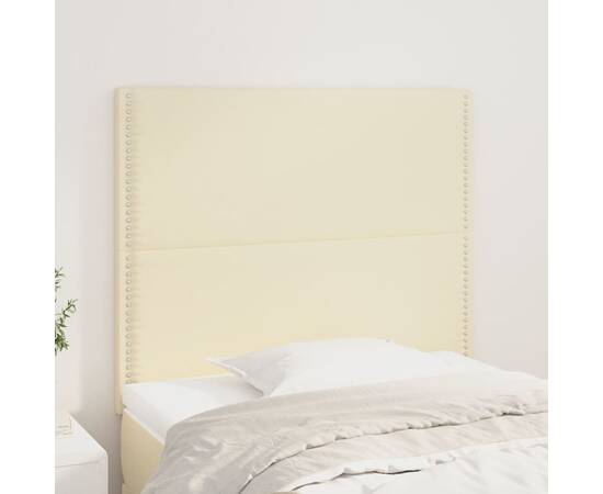 Tăblii de pat, 2 buc., crem, 80x5x78/88 cm, piele ecologică